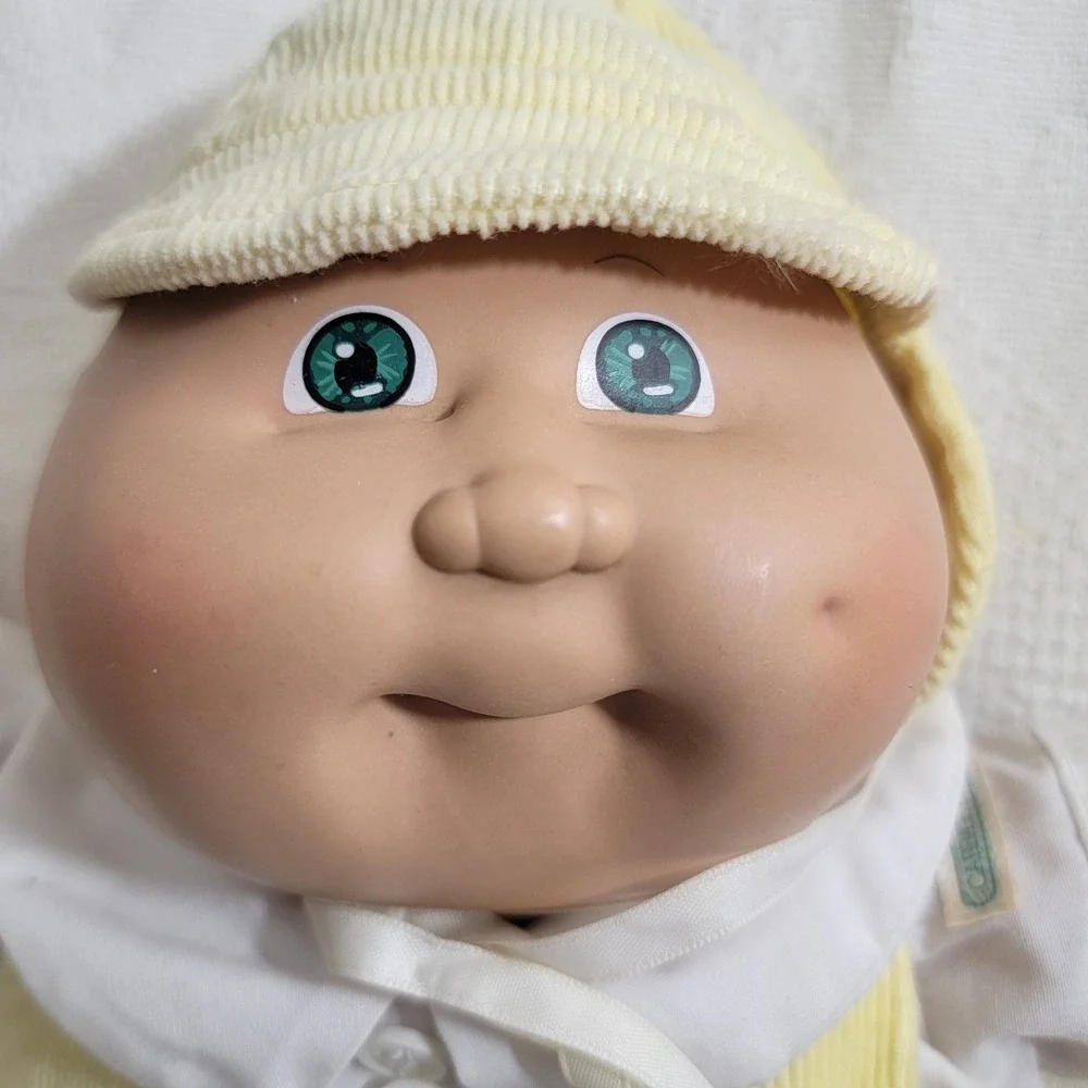 VTG 1984 Cabbage Patch Kids‎ Preemie Doll HM #4 Yarn Hair Tuft Sailboat Corduroy